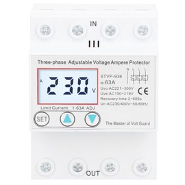 Adjustable Voltage Protector 3Phase LCD Multifunctional SelfResetting STVP936 230v 400V AC(63A )