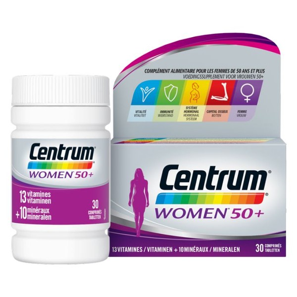 GlaxoSmithKline Centrum Women 13 Vitamines + 10 Minéraux 30 comprimés, + 50 years