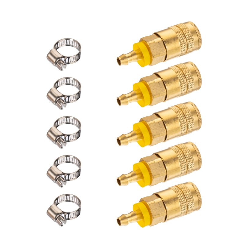 Milosline Industrial Air Coupling,1/4" Hose Barb,1/4" Basic Flow Quick Connect