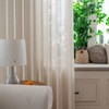 AIDUOMAER Faux Linen Beige Sheer Curtains 92 Inches Long 2