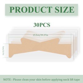 ziyue 30 Pcs Neck Lifting Tape Invisible Instant Neck Lift Behind Neck Tapes and Bands Tightening Neck Strip for Lifting Sagging Skin & Jaw Lift(Beige)