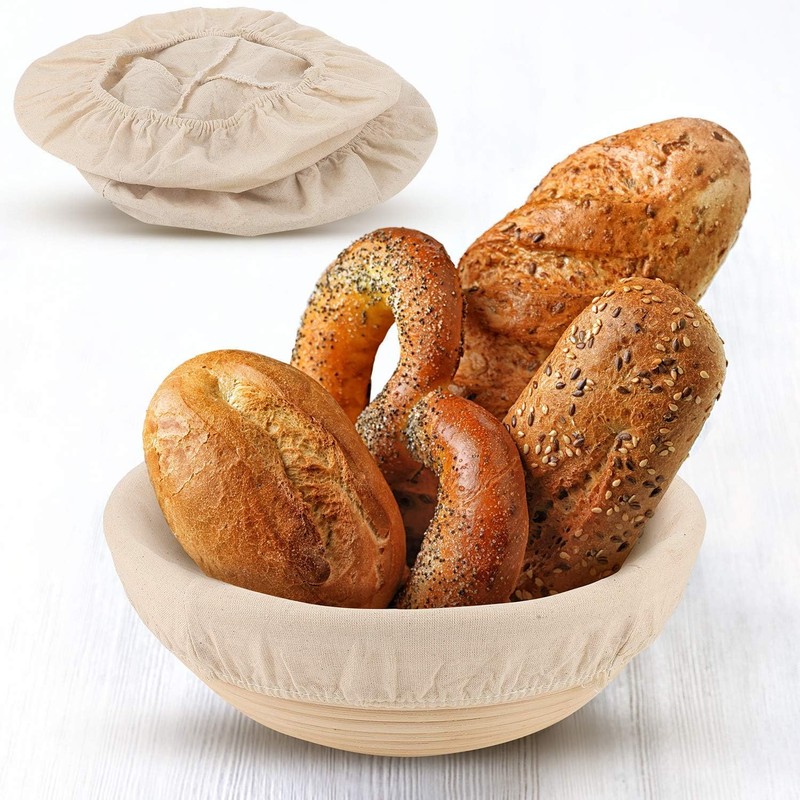 Bread Proofing Basket Liner Cloth, 6Piece 3 Sizes Round and