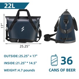 ROCKBROS Soft Cooler Bag Handheld Insulated Cooler Bag Soft Sided Cooler 22L Leakproof Camping Cooler Bag Waterproof Outdoor Cooler Bag for Beach Travel Hiking