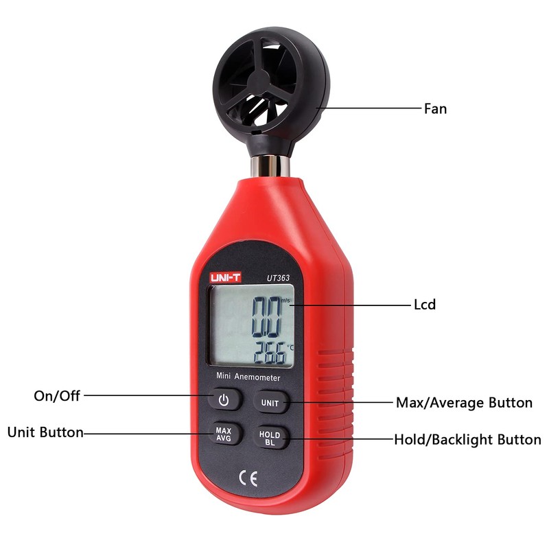 UNI-T UT363 Mini Digital Anemometer High Precision Wind Measuring Instrument