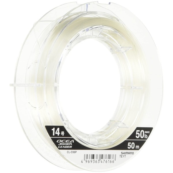 Shimano CL-O36P Shock Leader, Ocea, Jigger, Master, Fluorocarbon 164.0 ft (50 m), No. 14, 50 lbs, Pure Clear