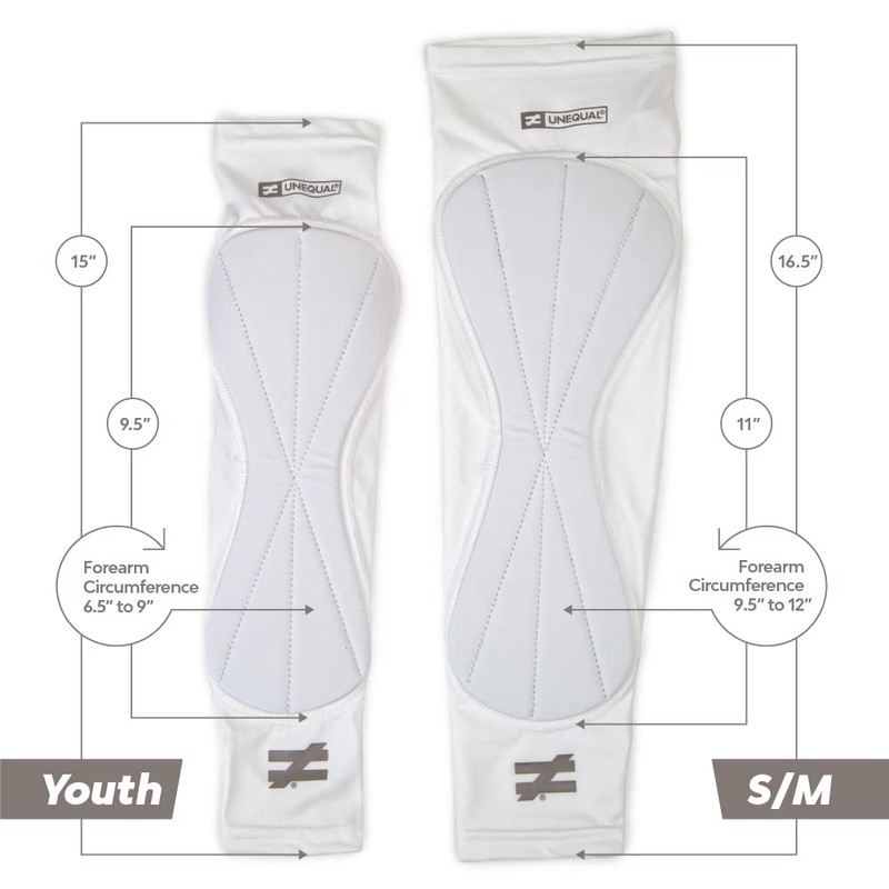 Unequal Battle Ready Full Arm Padded Compression Sleeve (Small/Medium, White