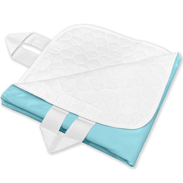 RMS Ultra Soft 4-Layer Washable and Reusable Incontinence Bed Pads with 4 Convenient Handles to Assist in Home Health Care, 34X36 Inch