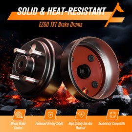 GODCTSUP EZGO Brake Drum Hub Assembly, Golf Cart Brake Drums for EZGO TXT 1982-UP Electric and 2-Cycle 1982-1993 Gas, 24 Tooth Star Spline Drums Replace OEM# 19186G1P, 2PCS