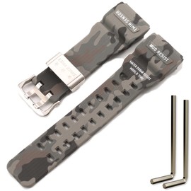 Resin strap Compatible with Casio G-Shock Master of G Mudmaster GG-1000 GWG-100 GSG-100 sport watch band (Camo Grey)