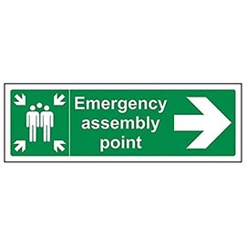 V Safety Eco Friendly Fire Assembly Point - Emergency Assembly Point Arrow Right - 300 X 100mm
