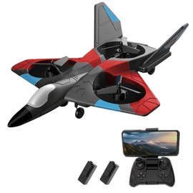 Remote Control Airplane with Camera 4K 2.4GHz Remote Control Plane Gliding Aircraft Flight Toys for Adults Kids Boys Gyroscope Stabilization with LED Lights Headless Mode One Key Return 2 Battery