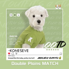 Koneseve Dog Shirts 2 Pack Soft Comfortable Clothes for Small Medium Dogs Brown & Avocado Green 3XL