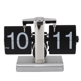 Retro Digital Flip Down Clock Battery Powered Flip Desk Clock with LED Ambient Light for Home Office Decor Black