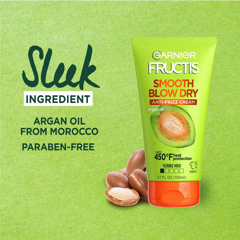 Garnier Fructis Style Smooth Blow Dry Anti-Frizz Cream, 5.1 fl.