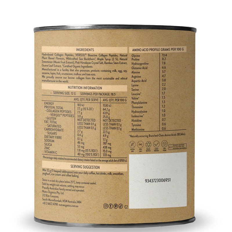 Nutra Naturals Collagen Beauty Supplements - Caramel 225g