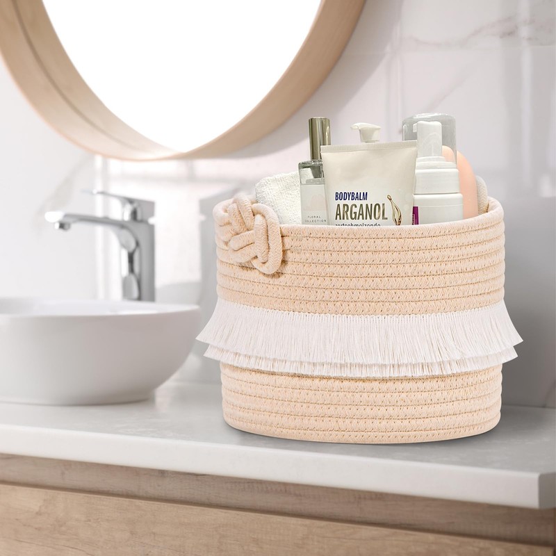 HLWDFLZ 6-Piece Decorative Storage Set Woven Rope Basket for Storage