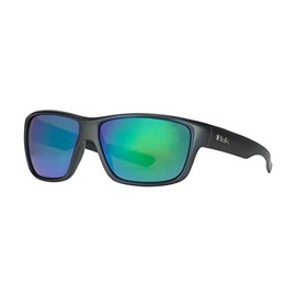HUK, Polarized Lens Eyewear with Performance Frames, Fishing, Sports & Outdoors Sunglasses Panto, (Spar) Green Mirror/Matte Black, Medium/Large