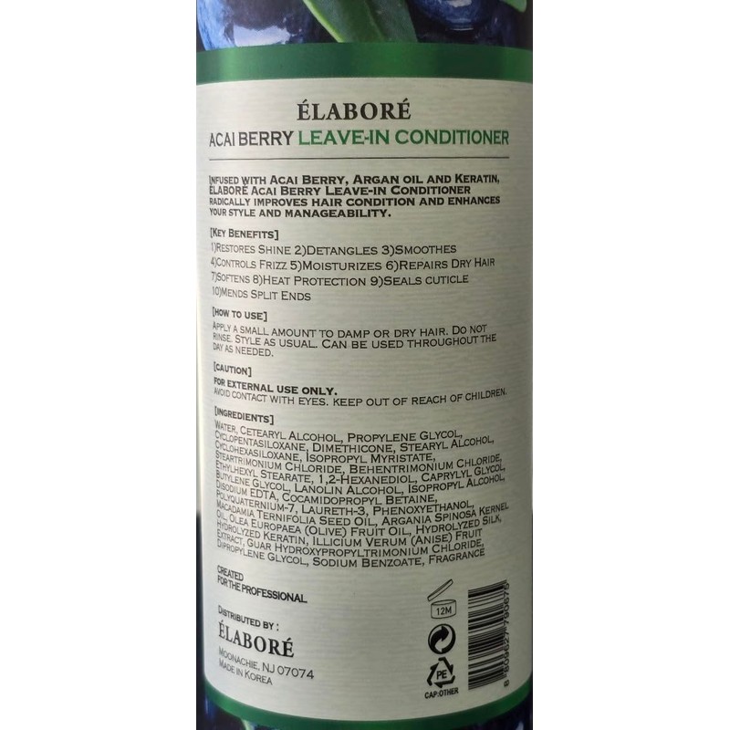 Elabore Acai Berry Leave-In Conditioner 16.06 fl.oz/ 475ml