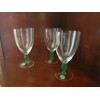 GORHAM CRYSTAL GREEN STEMMED ICED TEA OR WATER GLASS- SET