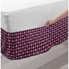 Ambesonne Checkered Bed Skirt, Crosswise Striped Mosaic Pattern Squares Retro