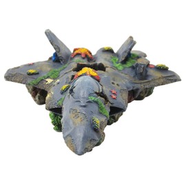 PENN-PLAX Deco-Wrecks Wrecked Jet Aquarium Decoration – Safe for Freshwater and Saltwater Fish Tanks – Large