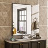 HARRITPURE 20"x28" Rectangular Bathroom Mirror Black Wall Mirror Aluminium Alloy