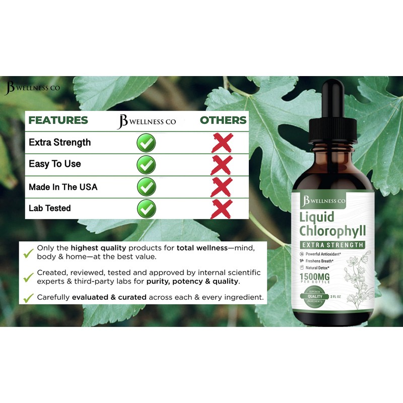 [2-Pack] Liquid Chlorophyll Drops - All-Natural Concentrate – Immune System