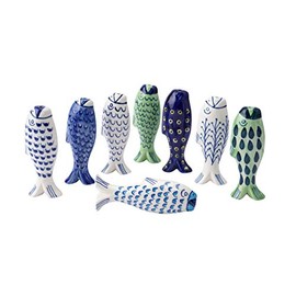 CGB Giftware | Fish Nautical Light Pull Handle - Assorted Designs - 1 Supplied - White, Blue or Green Ceramic - Cord Pull for Bathroom Lighting Blinds Curtains Ceilings Fans
