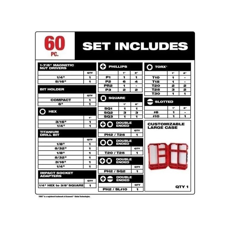 48-32-4097 60 Pc. with Shockwave Impact Duty Drill and Drive