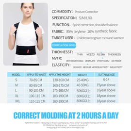 Posture Corrector Upper Back Brace, Magnetic Back Support Adjustable Humpback Posture Corrective Upper Back Straightener for Neck, Spine and Shoulder Pain Full Back Waist Neck Brace Lumbar Support