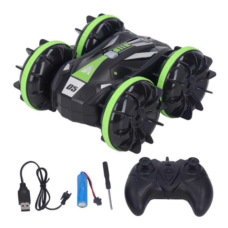Amphibious Remote Control Car Waterproof Rechargeable Double Sided Tumbling RC