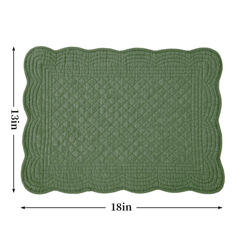 MABOZOO 100% Cotton Quilted Placemats Set of 6,Washable Cloth Table