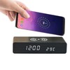 Black Wood Clock Digital Decoration White Light Wooden LED Clock