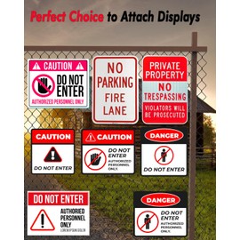 Zakdbbry Chain Link Fence Sign Mount, Heavy-Duty Fence Sign Fastener Bracket, Black 4 Packs
