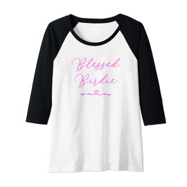 Womens Blessed Birdie Raglan Baseball Tee