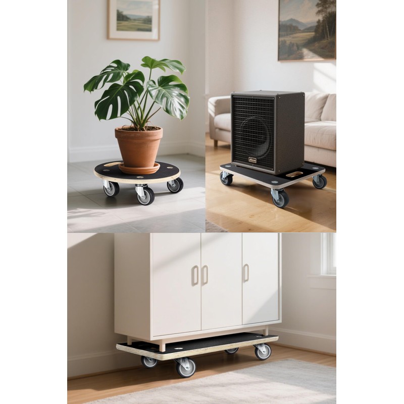 (2 Pack) Heavy Duty 551LB Square Moving Dolly - 3"