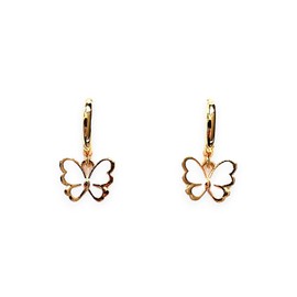 Vergoldete Ohrringe mit bunten Schmetterlingen -Ohrringe für Mädchen mit Schmetterlingsanhänger - Perfekt als Geschenk -Schmetterlinge (Weiß)