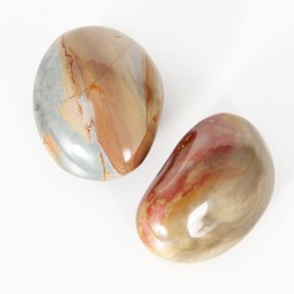 Orientrea Ocean Jasper Palm Stone-2 Pcs Ocean Jasper Pocket Energy Stone, Smooth Healing Crystal Worry Stone (Ocean Jasper)
