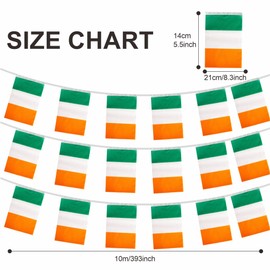 Irish Bunting Ireland Flags Bunting St Patricks Day Decorations 10m 30 Flags, St. Patrick's Day Bunting Irish Flags Bunting Banner Ireland Party Decorations for National Day Parade Football Matches