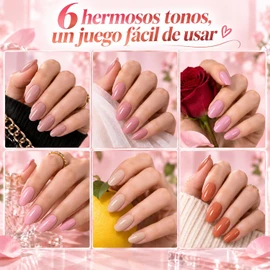6 Piezas Pen Esmalte de Esmalte de Uñas, Rotuladores de Gel Para Uñas de Secado Rápido 3 en 1,Juego de Rotuladores de Esmalte de uñas de Gel, Rotuladores de Uñas DIY para Niñas，Nuevo modelo 2026 B