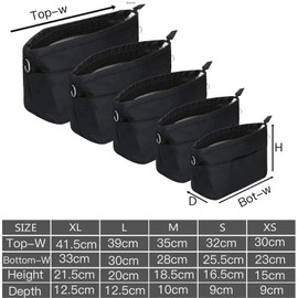 Joqixon Nylon Bag Organiser Bag in Bag, Handbag Organiser, Inner Pockets for Handbags, Bag Organiser, black, handbag organizer