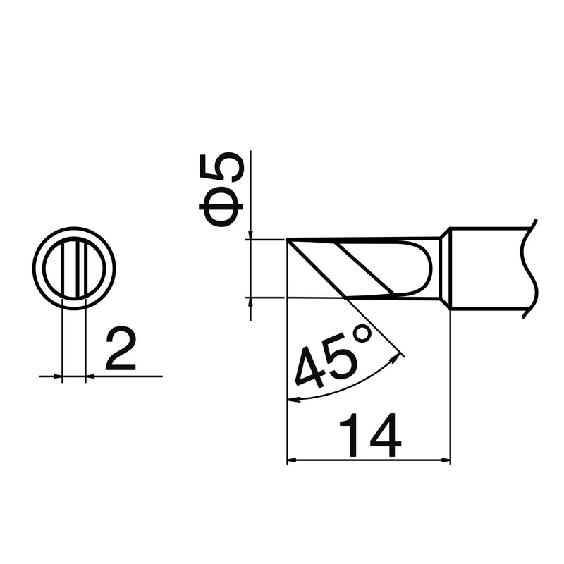 Soldering Tip, Knife Blade, 5.0mm x 14mm