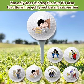 Artsotroly 6 Pcs Funny Golf Balls for Birthday, Novelty Golfer Gift for Dad Coworkers Golfers Golf Lovers
