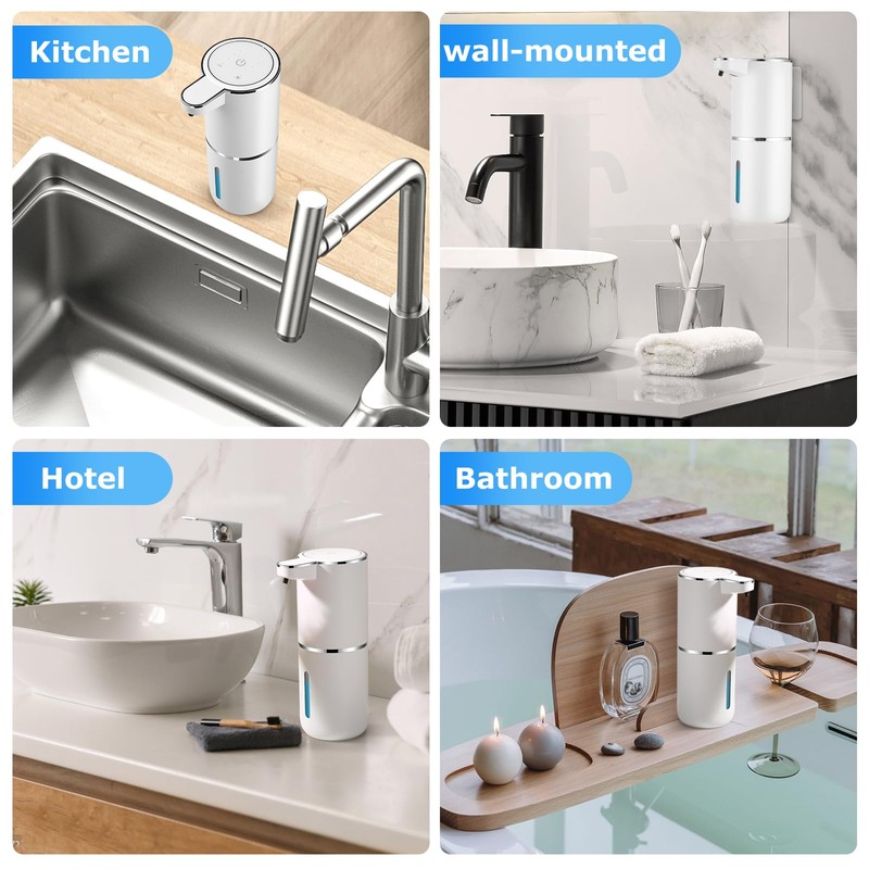 2 Pack Automatic Soap Dispenser,Automatic Liquid Soap Dispenser Touchless,12.8oz/380ml USB