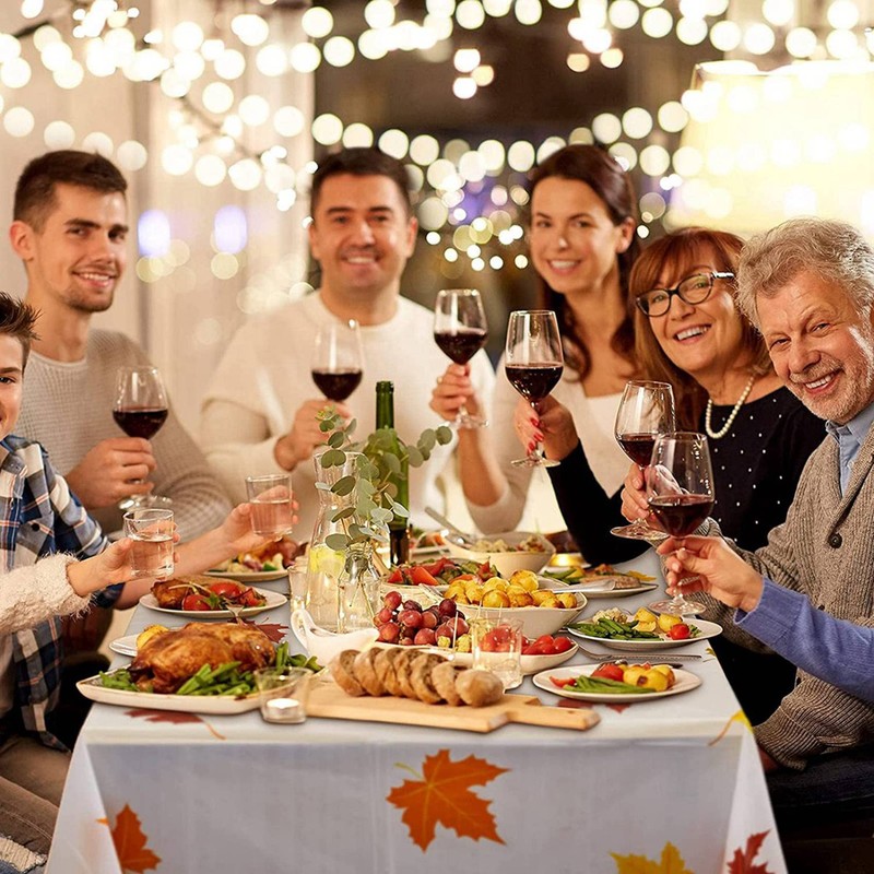 4X Thanksgiving Autumn Leaf Tablecloth Autumn Maple Leaf Tablecloth Waterproof