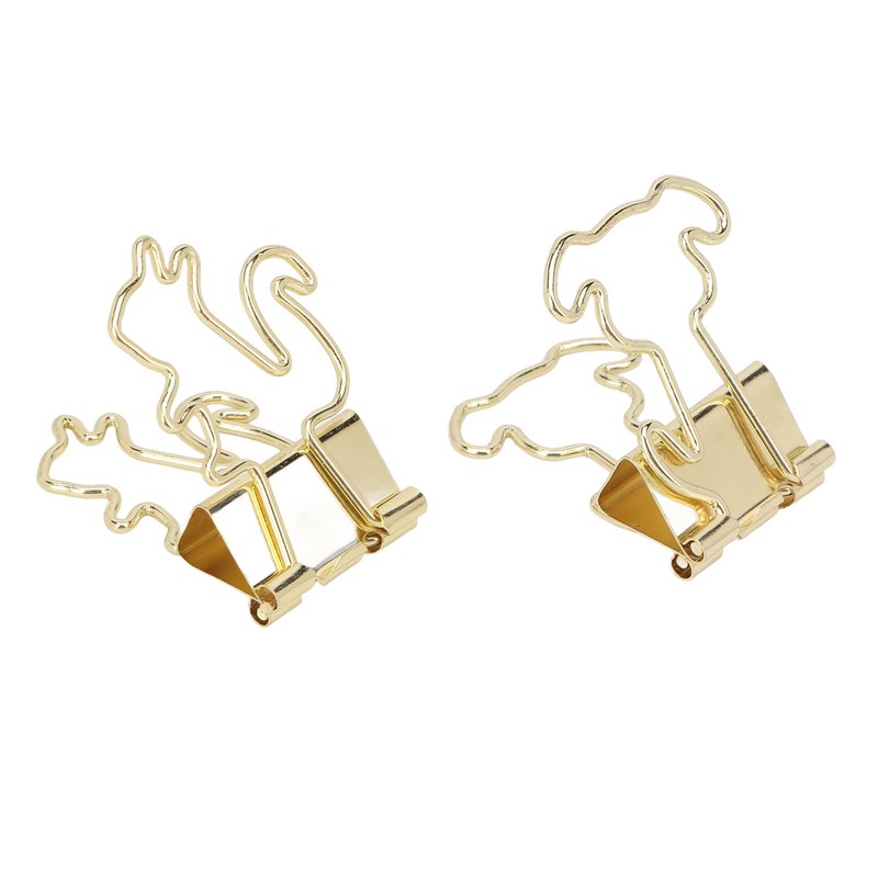 100Pcs Binder Clips Cute Animal Shaped Handle Sturdy Metal Multi