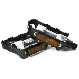Trekking Pedals with Reflector in Accordance with German Road Traffic Licensing Regulations Aluminium Non-Slip Bicycle Pedal Pair 9/16 Inch Thread for Mountain Bike/E-Bike/Trekking Bike Pedal