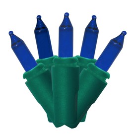 Brite Star 100 Count Mini String to String Lights, Green Wire, Blue