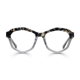 eyebobs - Tough Nut | Premium Reading Glasses for Men and Women | Geometric Frame for Average Faces | Grey Crystal & Chop Pattern, 2.00