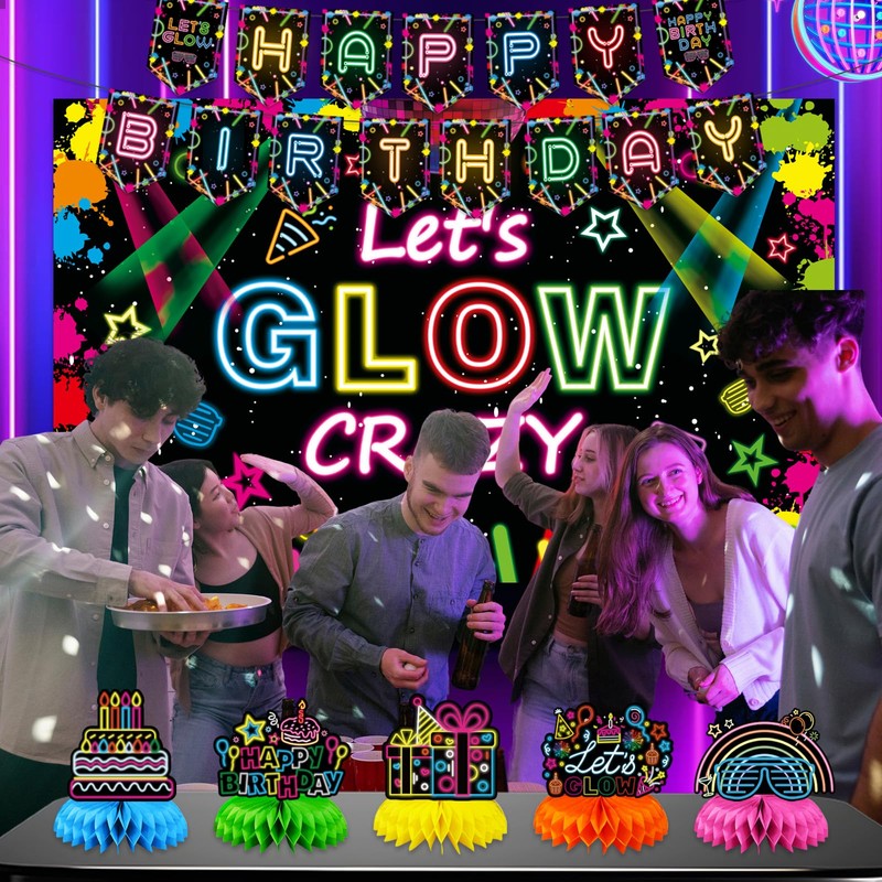 Neon Glow Party Decorations Supplies,Neon Birthday Party Decorations Glow in
